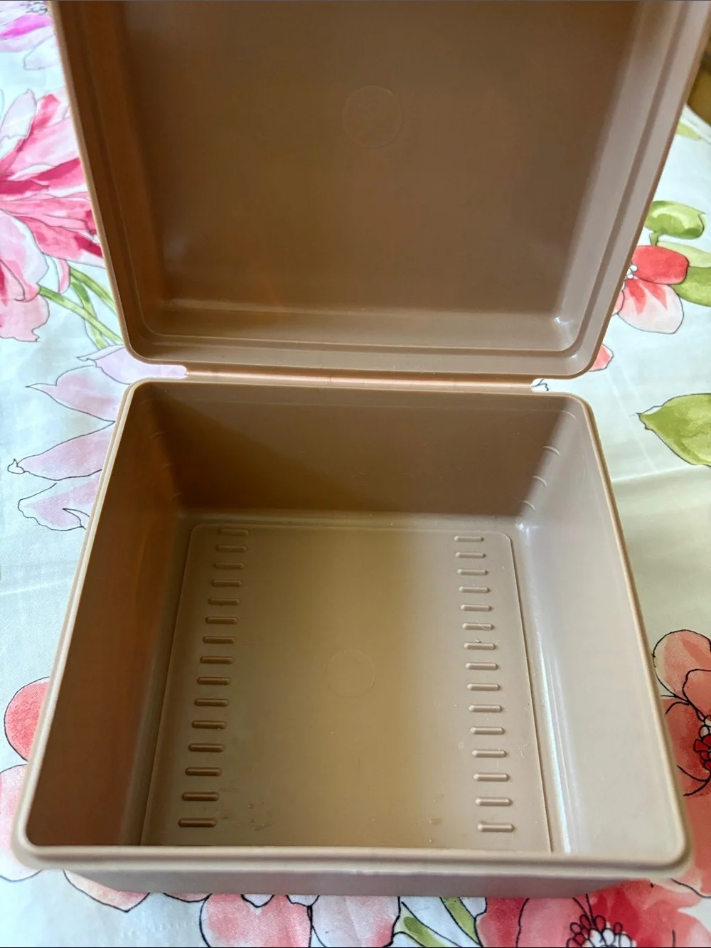 VINTAGE Herald Square Beige Card File Box 1970s
